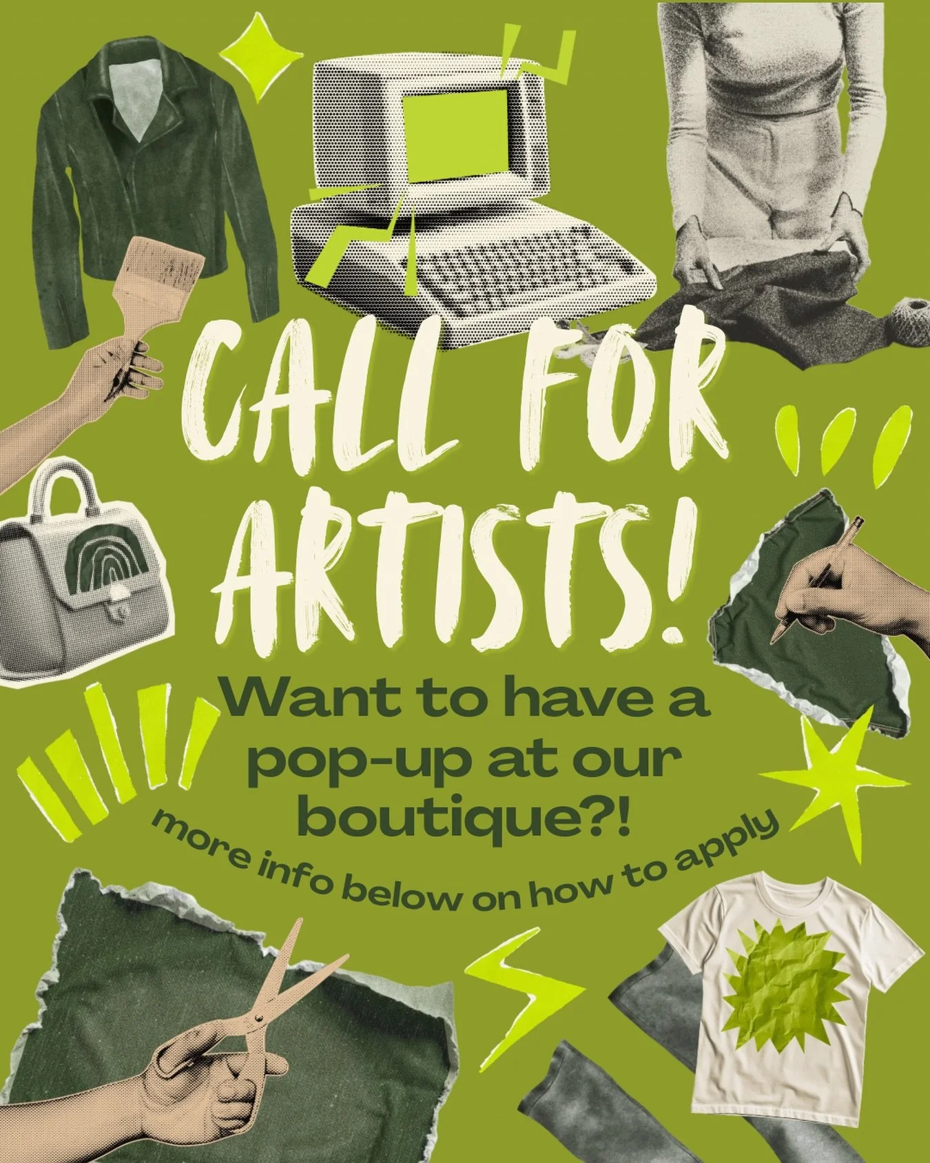 Attention local makers! We&rsquo;re looking for local artists who use upcycled materials in their work and would like to sell a collection of their wearable wares at our Boutique location! Items can be clothing (any size or gender) or accessories &am