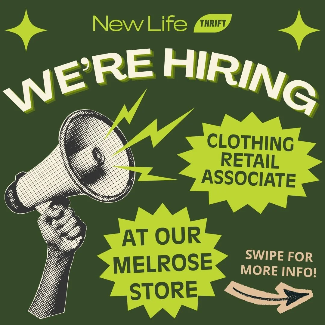 Join our team! We&rsquo;re hiring a Clothing Retail Associate at our Melrose Park thrift location! Swipe to see our job description + you can apply on our website - mynlt.org ✨