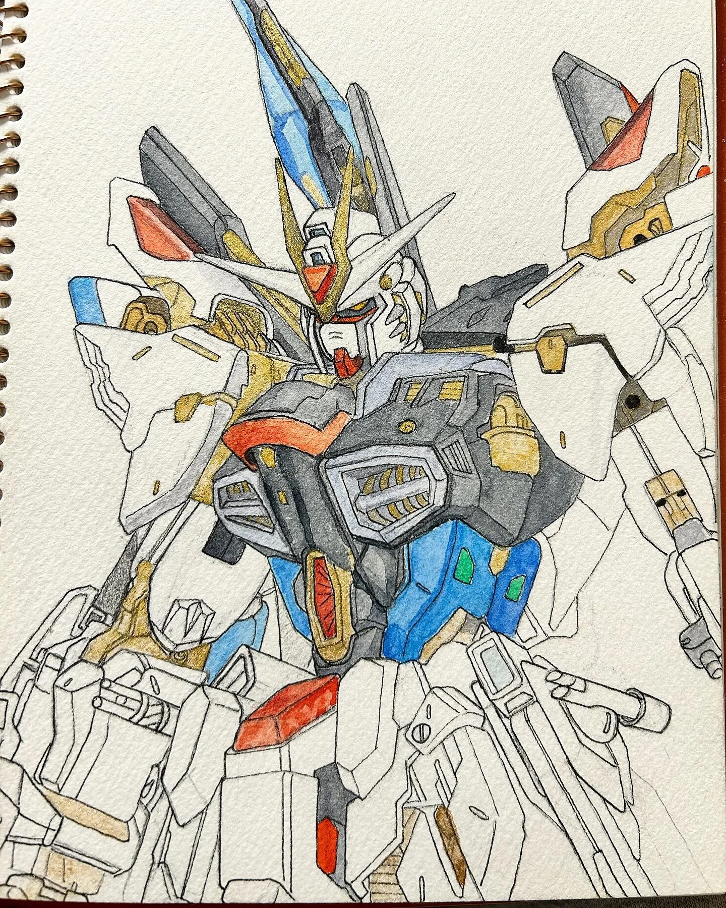 Still chugging along at this piece. I tried desperately this weekend to buy the actual model of this Gundam, but this model kit was either sold out or extremely difficult for me to get. One store sold out of these model kits in 2 minutes. Another sto