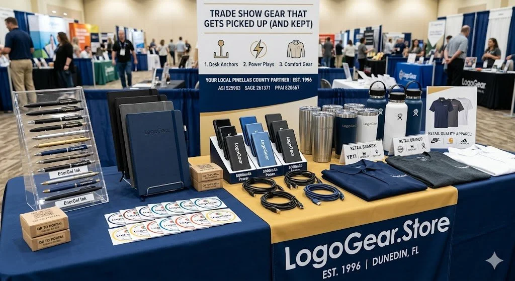 What to Put on Your Trade Show Table: The Gear That Actually Gets Picked Up
