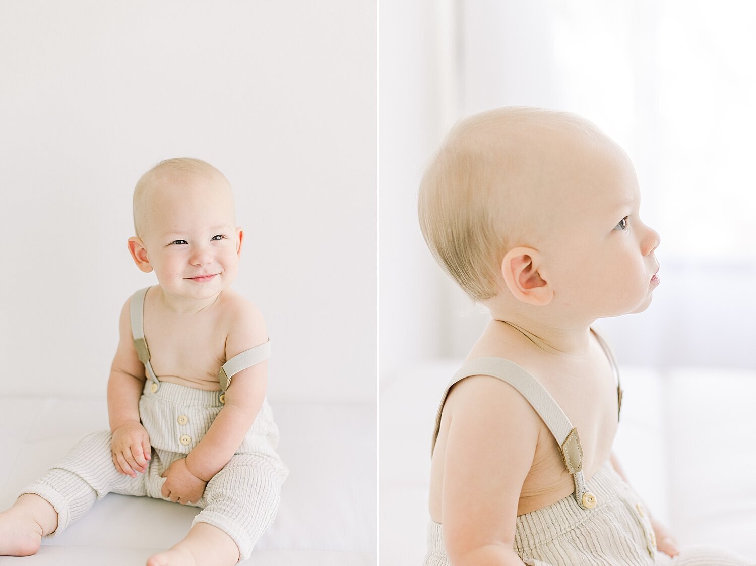 First birthday photoshoot in Newport Beach, CA studio. Photos by Ambre Williams Photography.