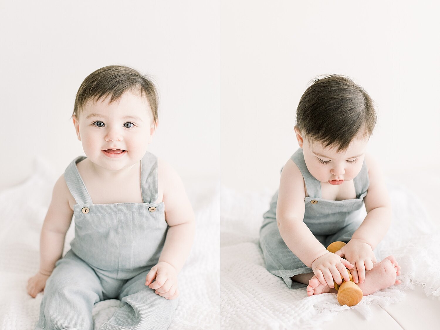 Six month milestone session in studio with Newport Beach family photographer, Ambre Williams Photography.