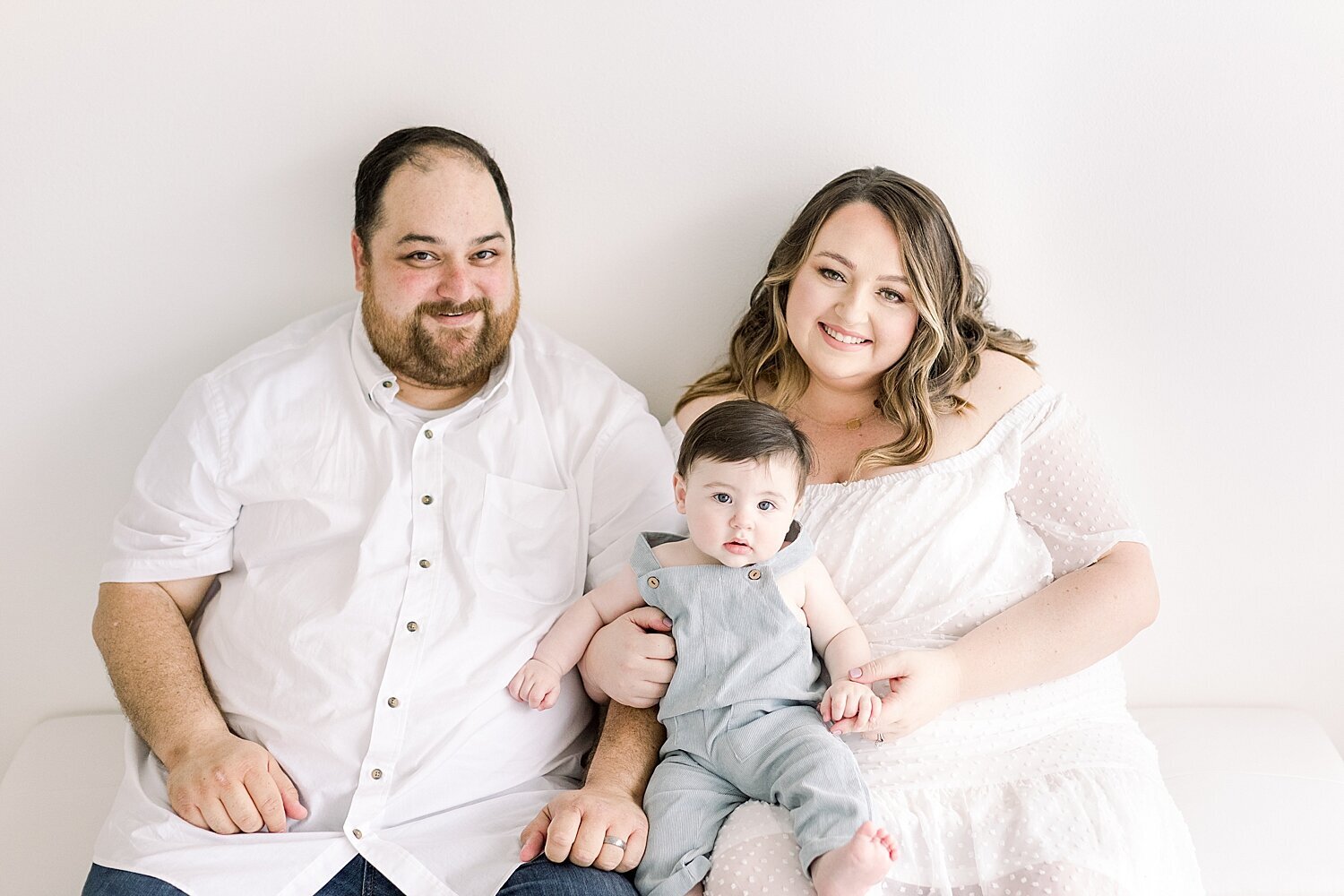 Family portrait during six month milestone session with Newport Beach family photographer, Ambre Williams Photography.