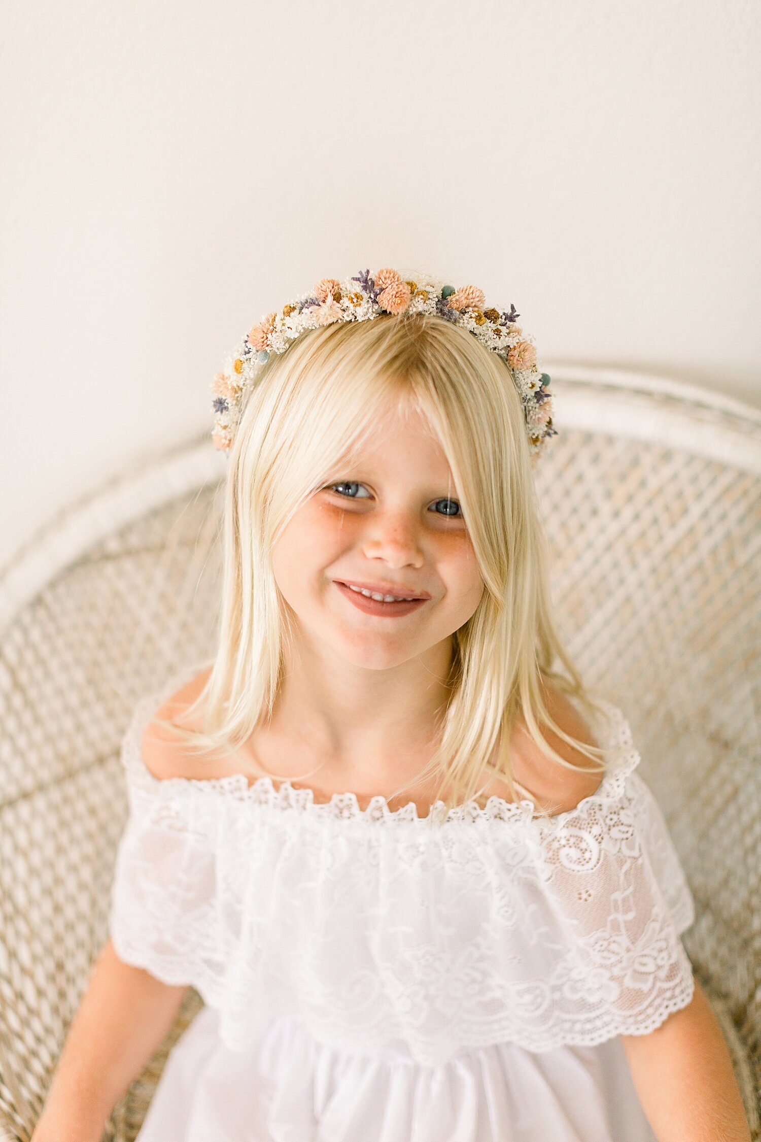 Children's photo in photography studio in Newport Beach. Photos by Ambre Williams Photography.