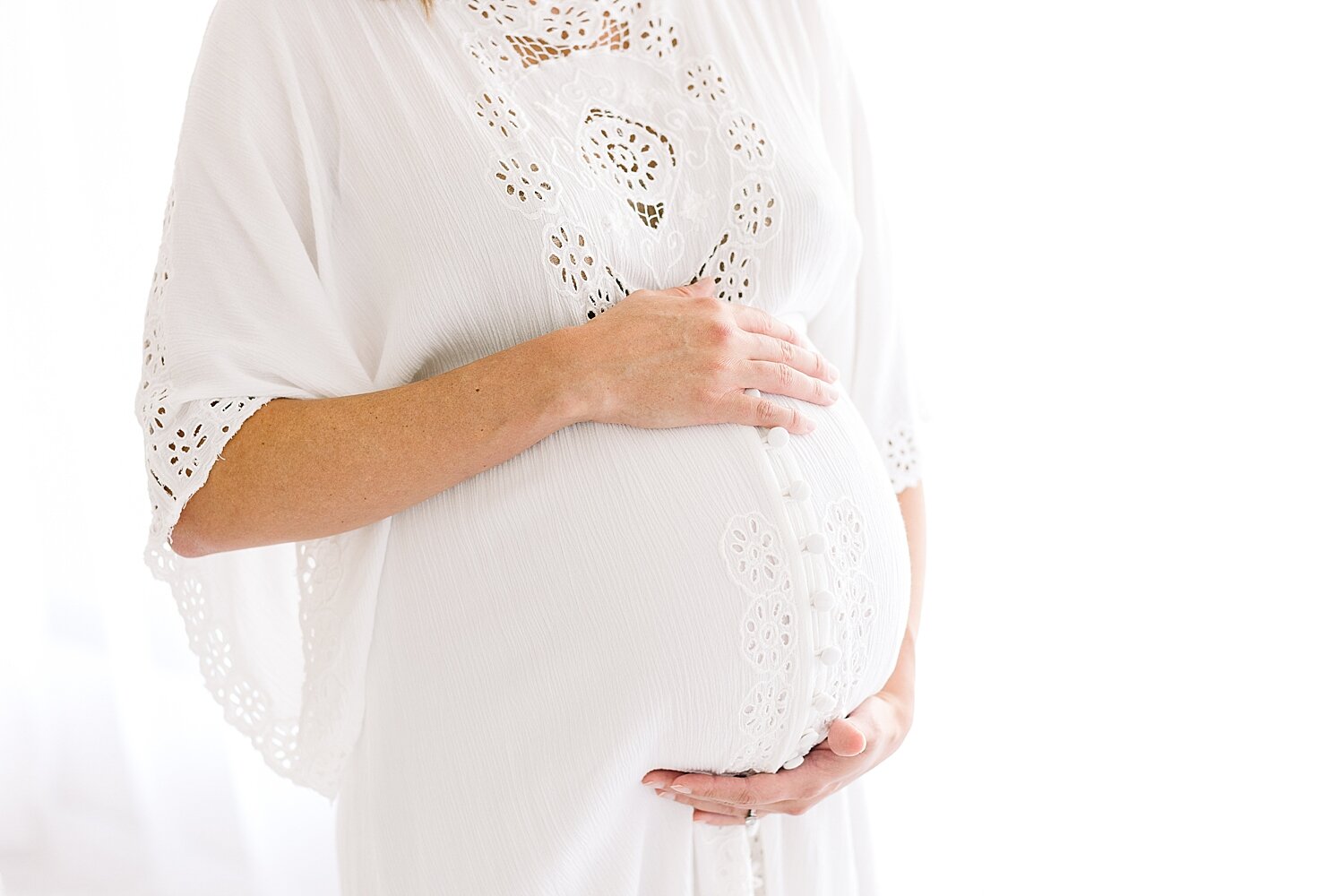 Mom celebrated pregnancy with maternity photoshoot in studio in Newport Beach with Ambre Williams Photography.