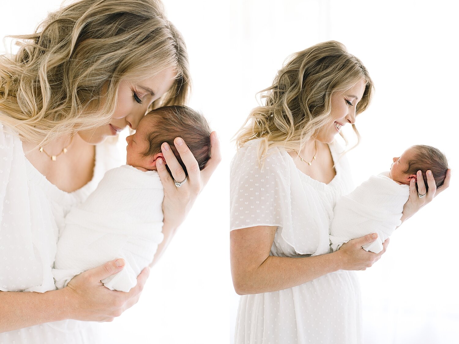 Mom holding her baby boy close for photos | Ambre Williams Photography