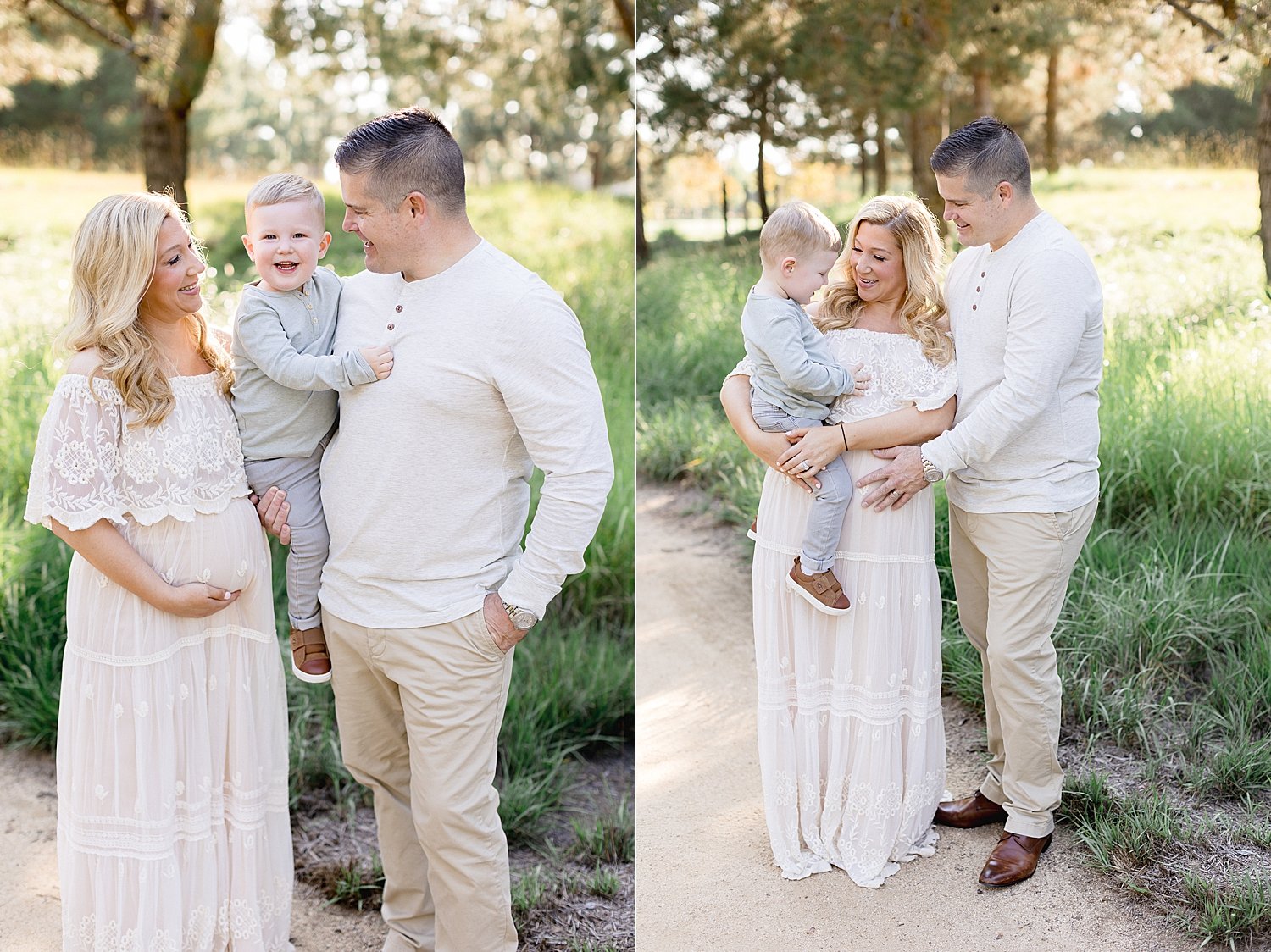 Family maternity session at the Jeffrey Trail in Irvine. Photo by Ambre Williams Photography.