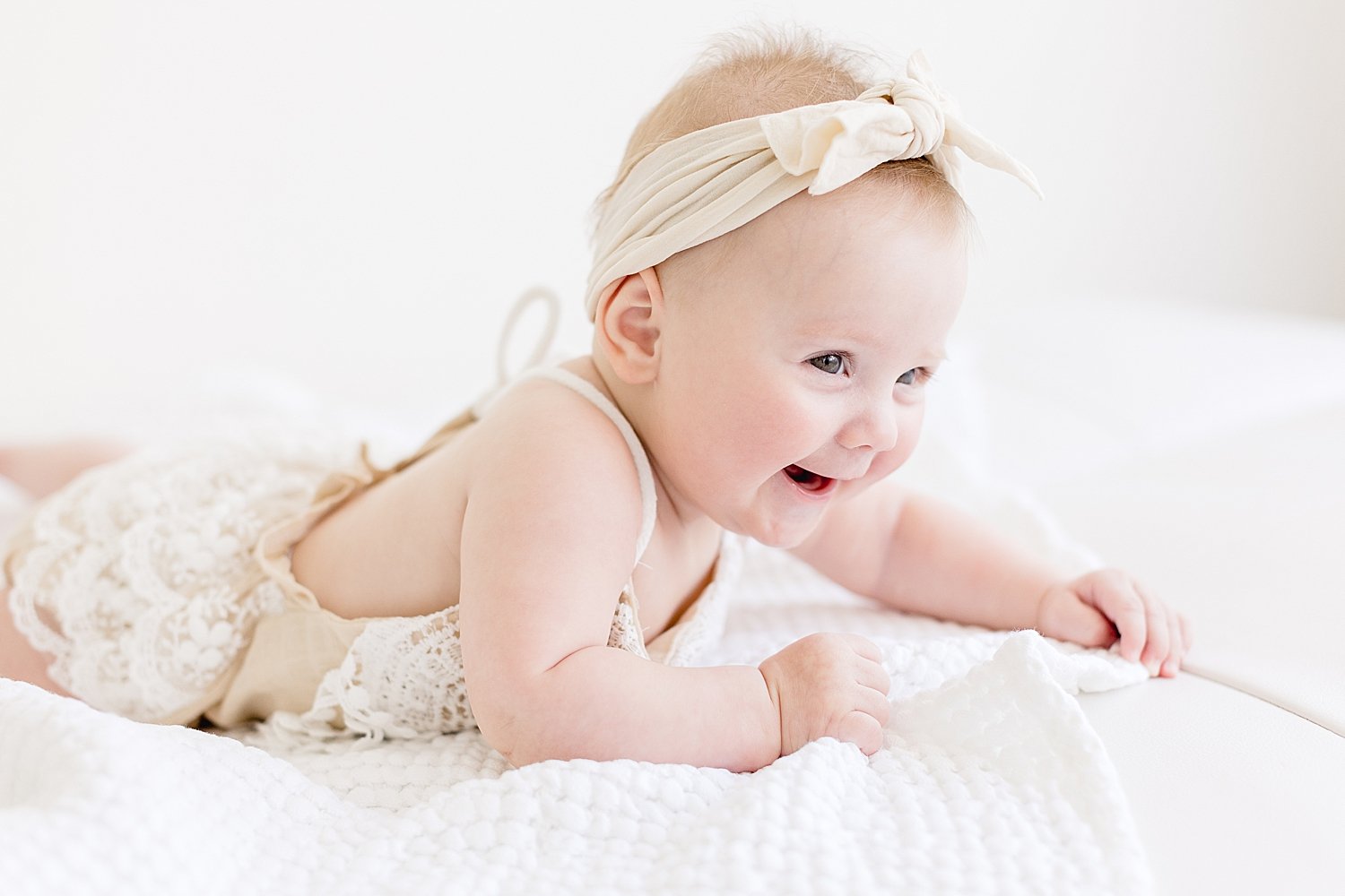 Six-month milestone session for baby girl in studio in Newport Beach | Ambre Williams Photography