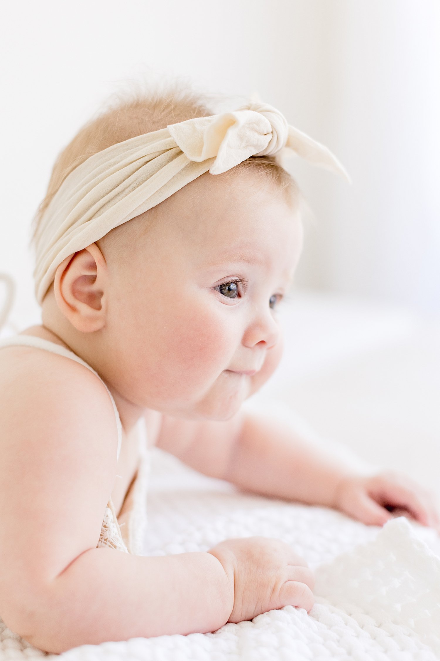 Six-month milestone session for baby girl in studio in Newport Beach | Ambre Williams Photography