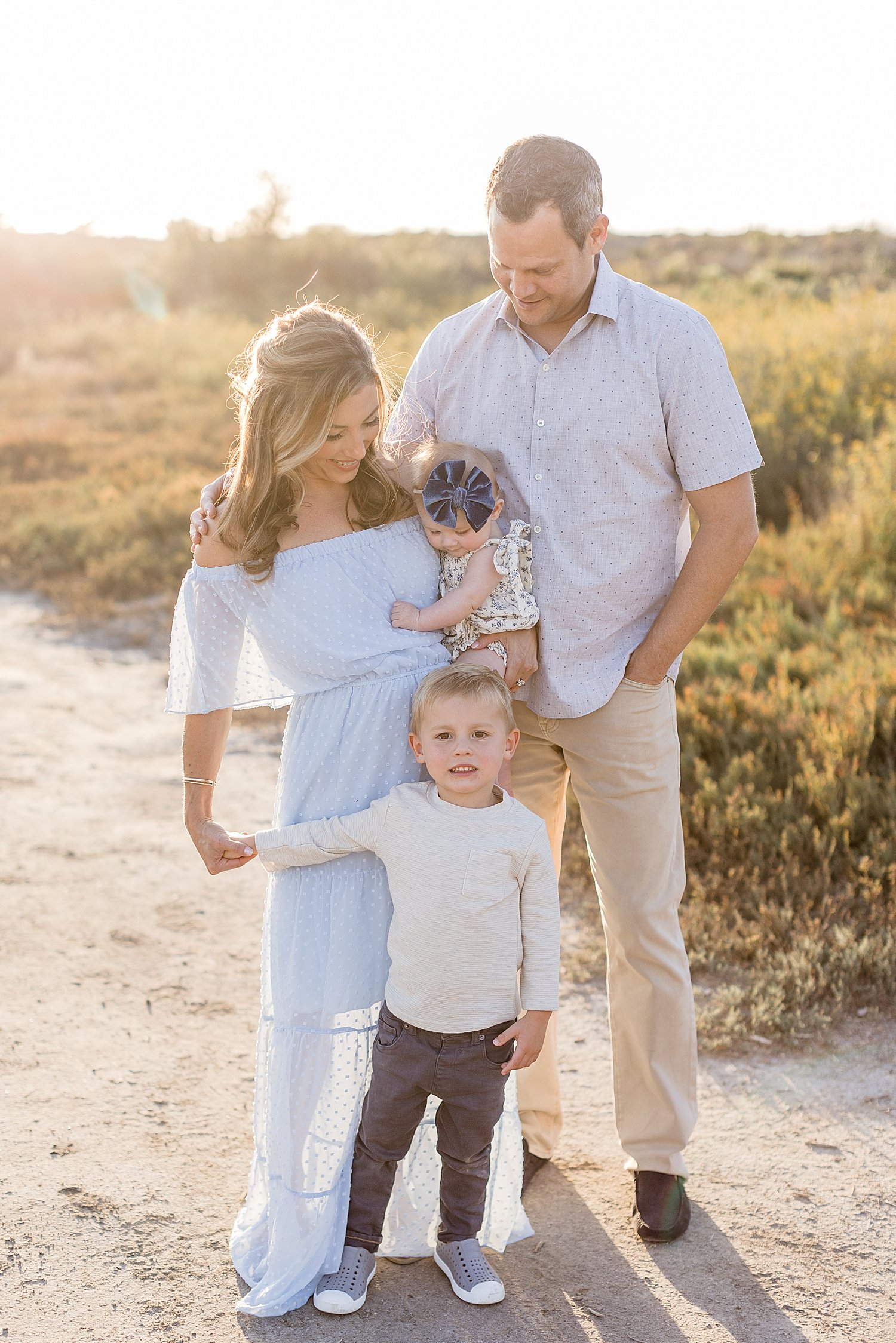 Outdoor family session at golden hour with Ambre Williams Photogrpahy.