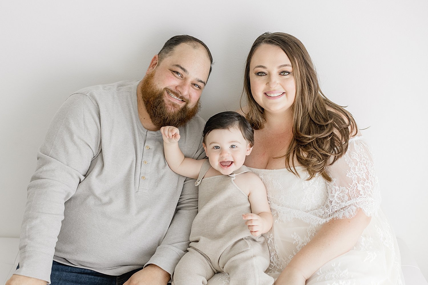 Family portrait during one year old photoshoot | Ambre Williams Photography