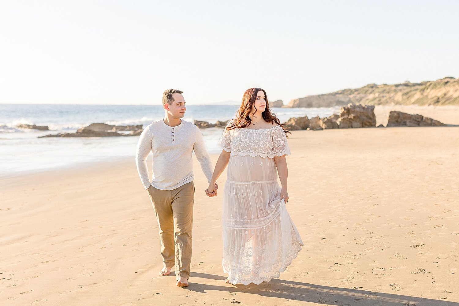 Crystal Cove beach maternity session at sunset | Ambre Williams Photography