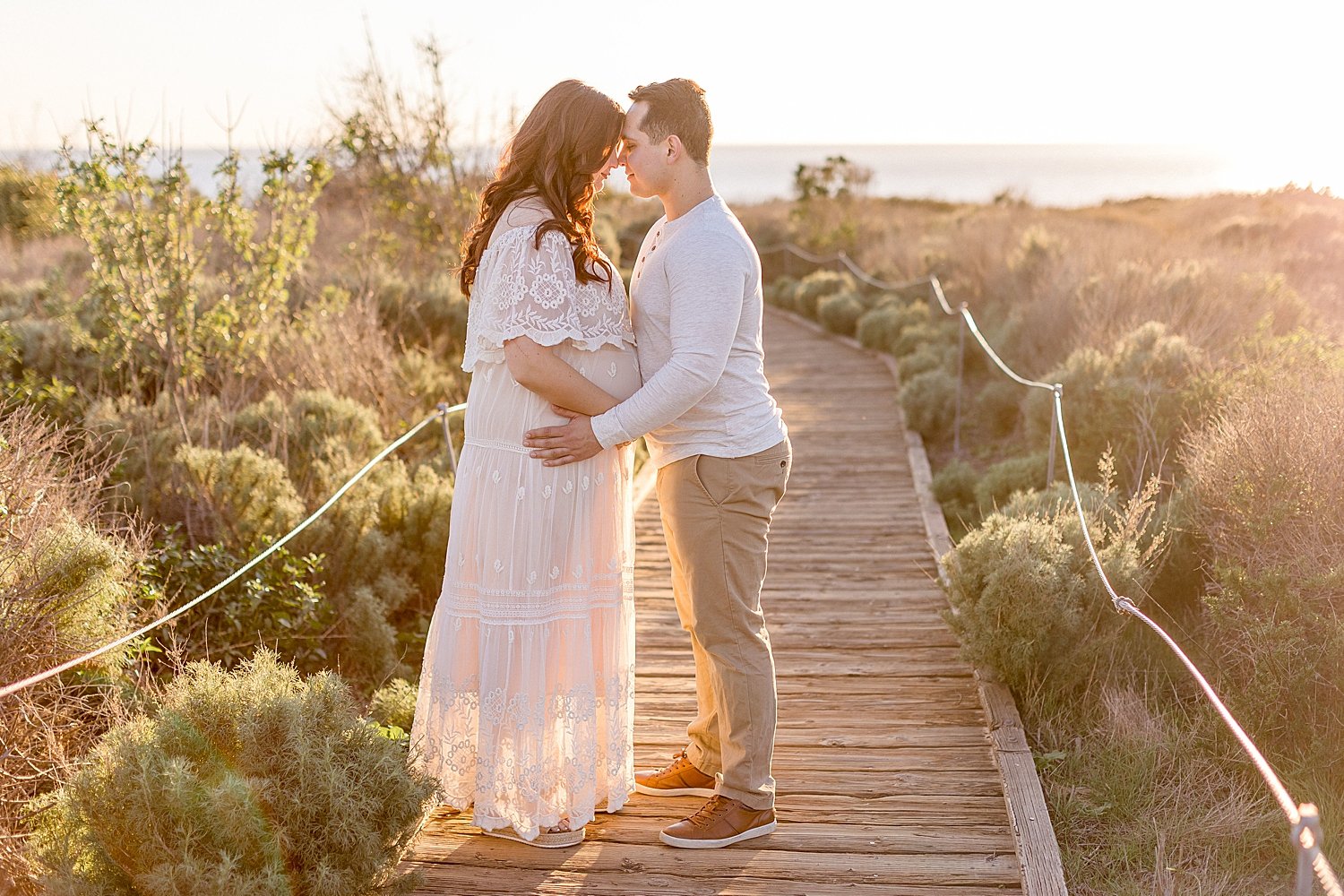 Crystal Cove beach maternity session at sunset | Ambre Williams PhotographyGolden hour at Crystal Cove beach during maternity session | Ambre Williams Photography
