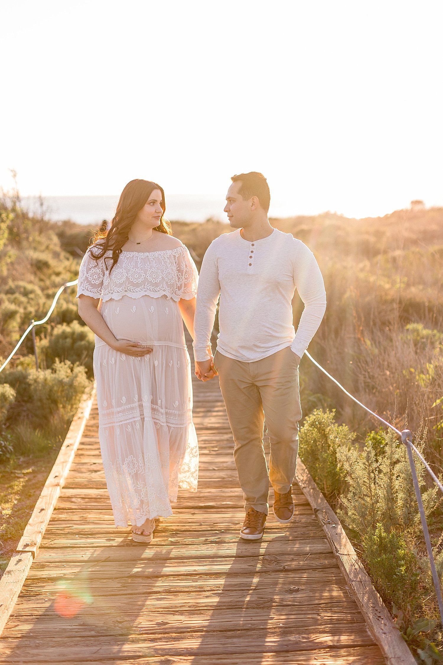 Golden hour at Crystal Cove beach during maternity session | Ambre Williams Photography