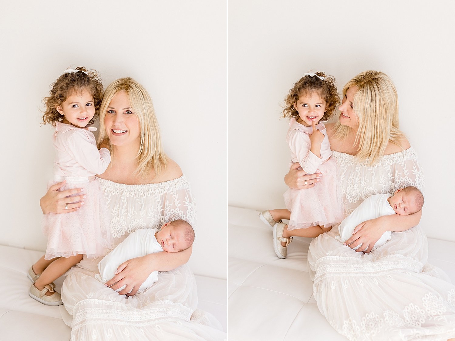 Mom with her daughter and newborn son | Ambre Williams Photography