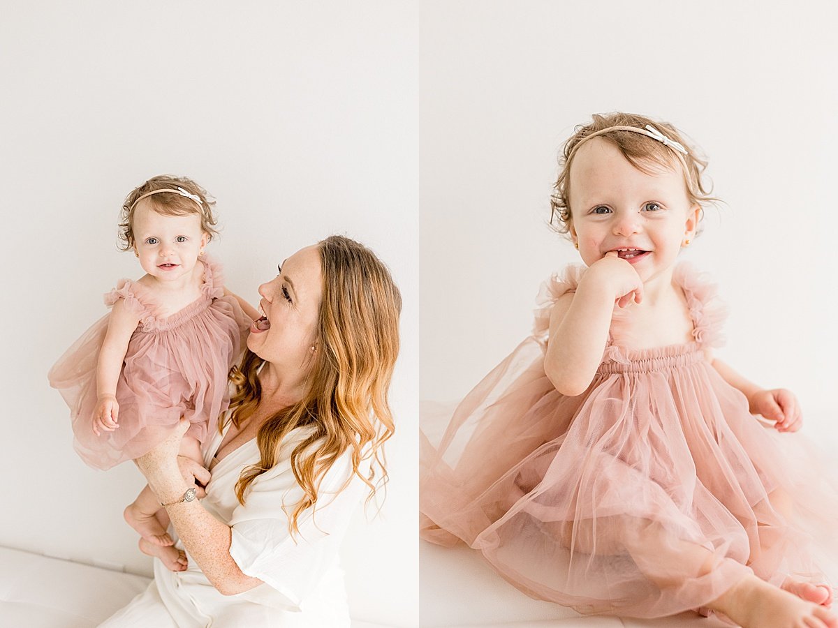 Beautiful Mom and baby celebrating first year milestone | Ambre Williams Photography in Newport Beach Studio