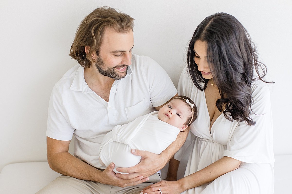 Family Portrait Session with Mom, Dad, and Daughter | Ambre Williams Photography in Newport Beach Studio