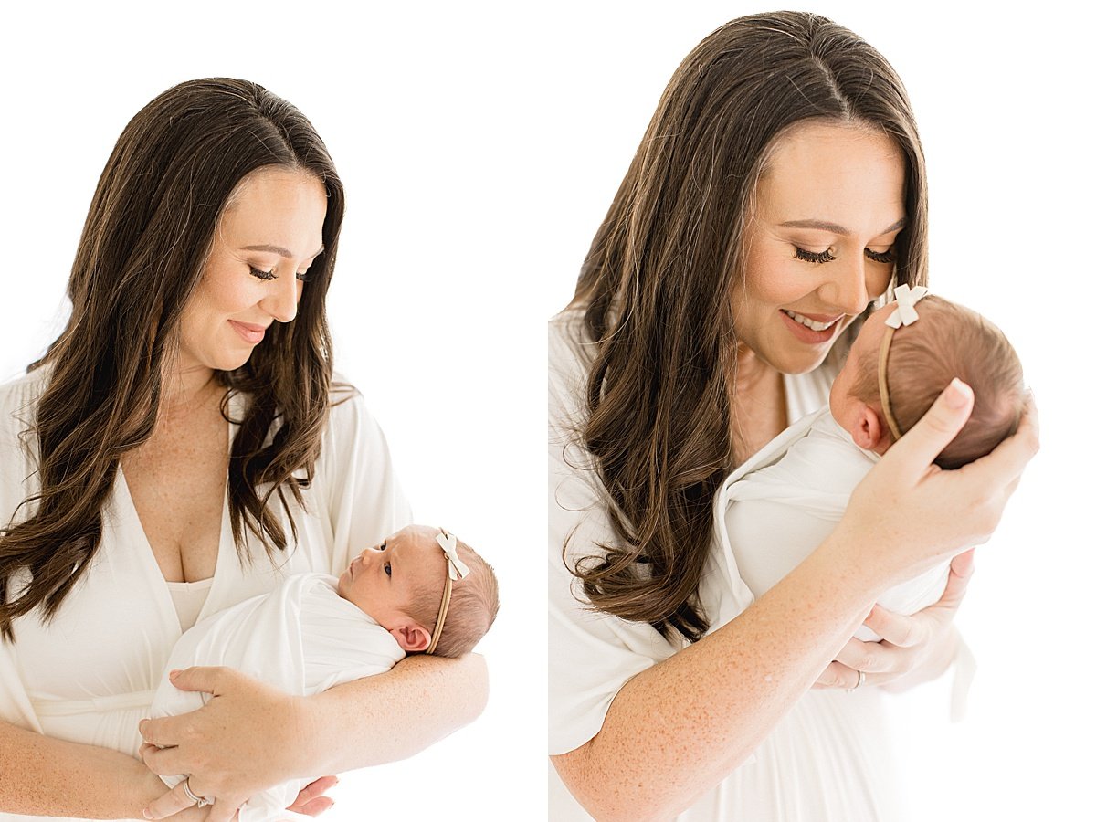 Candid portraits of Happy Mom holding her newborn daughter | Newport Beach Photographer Ambre Williams