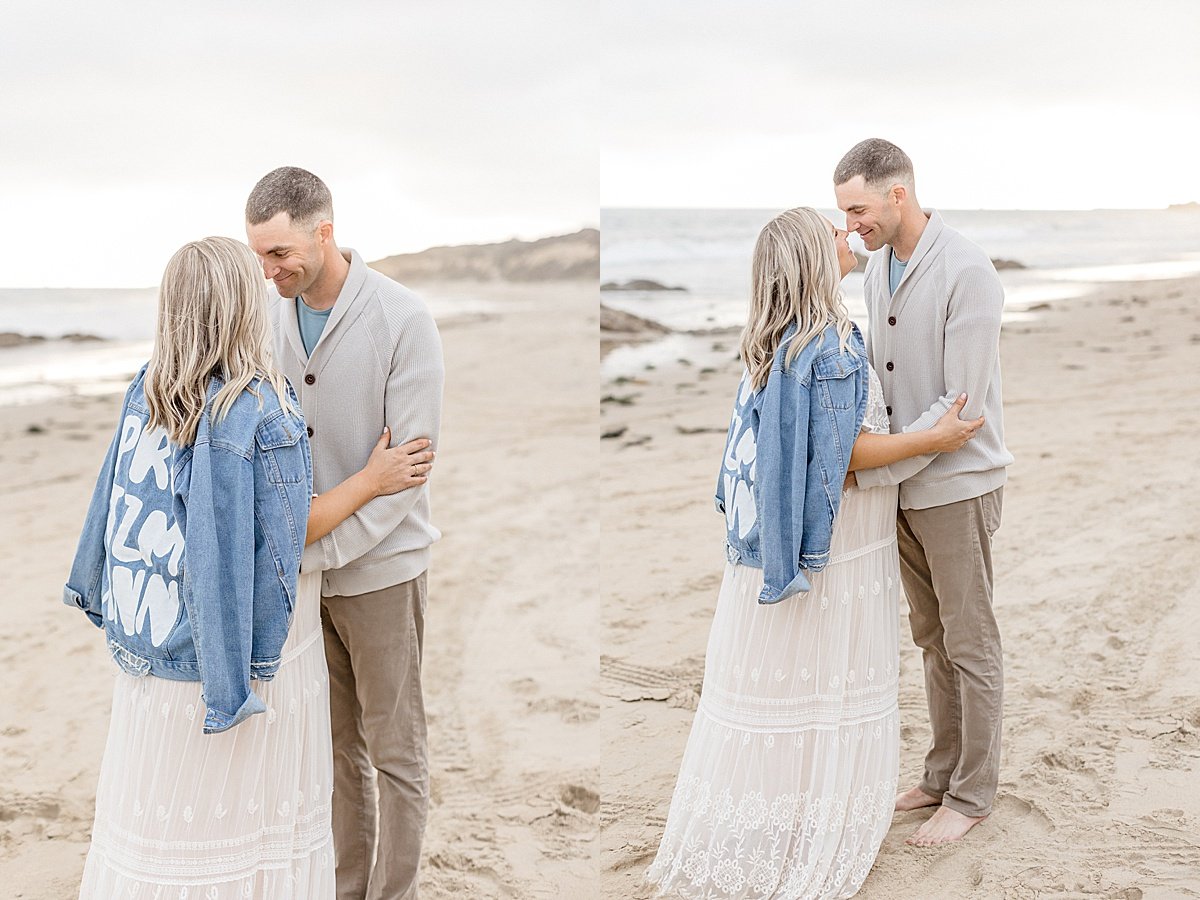 Pregnant Mom wearing Jean Jacket during Maternity Session | Ambre Williams Photography in California