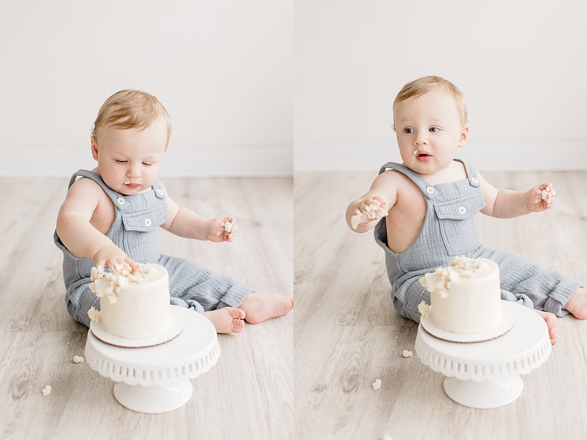 Smash Cake Studio Session with 1-year old boy | Ambre Williams Photography, California photographer