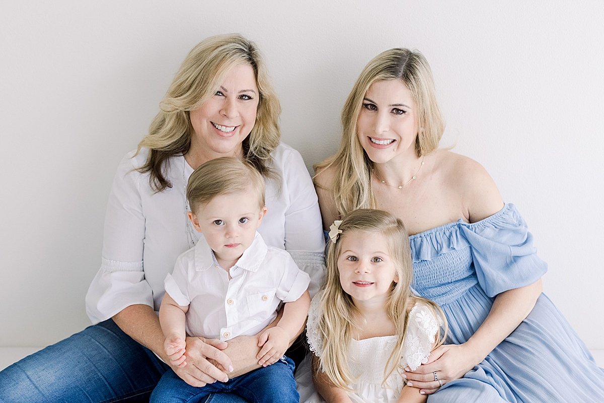 3 Generation | Grandmother Mom and Daughters | Newport Beach Photographer Ambre Williams in studio