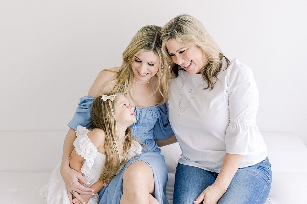 3 Generations of Family during portrait studio session with Ambre Williams | perfect gift for grandmas