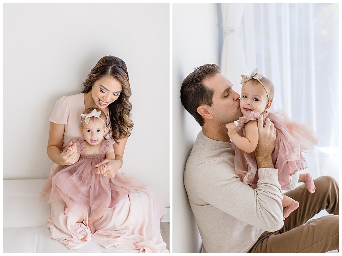 first year milestone in studio with newport beach photographer | Ambre Williams Photography