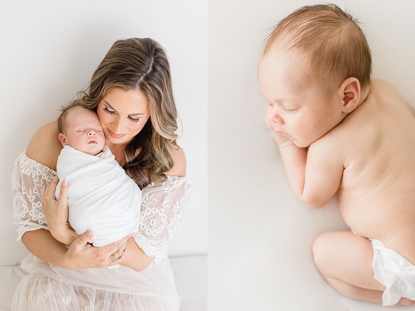 Mom with newborn in studio | Ambre Williams Photography