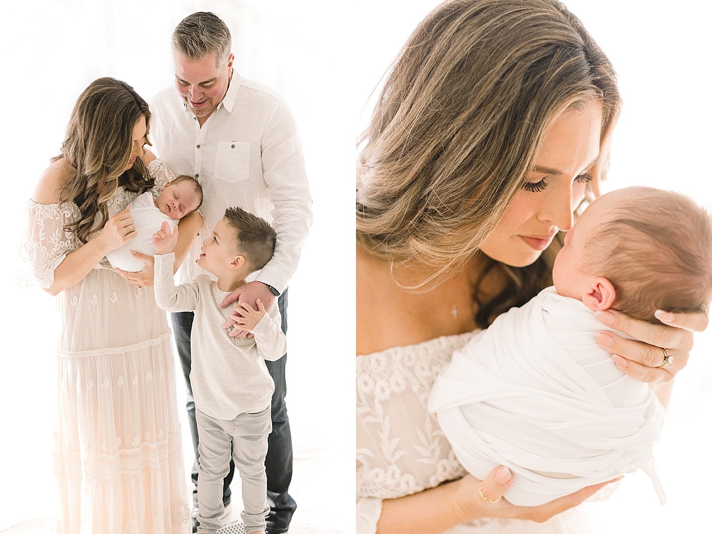 In studio newborn session with family | Ambre Williams Photography