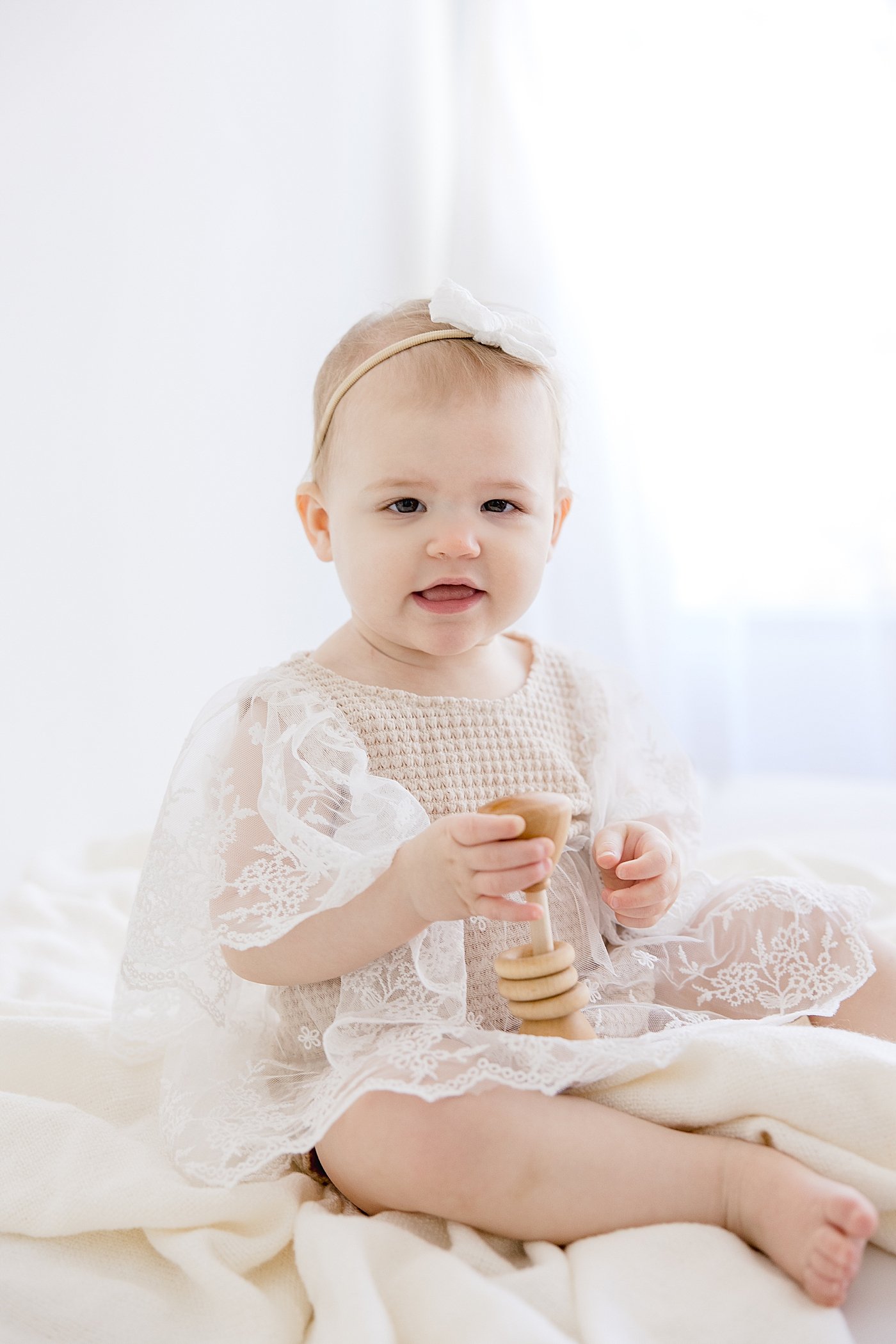 Baby Girl In Sheer Floral Dress with Ambre Williams Photography