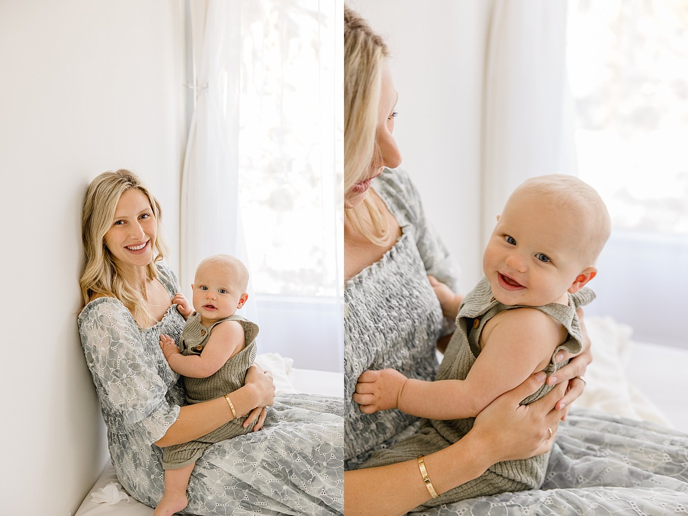 Mom and one year old son in Newport Beach studio | Ambre Williams Photography