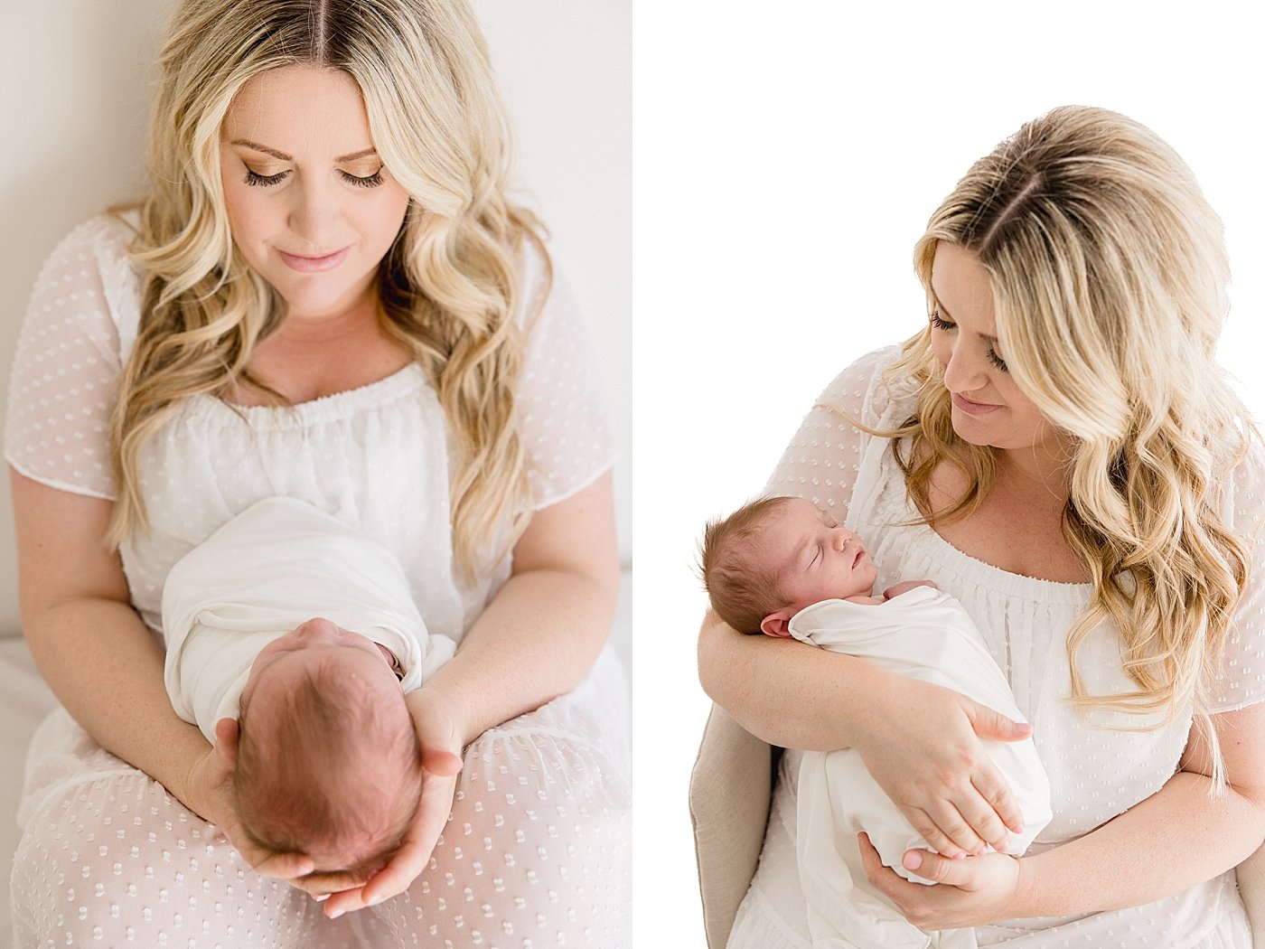 Mama and Newborn In Newport Beach Studio | Ambre Williams Photography