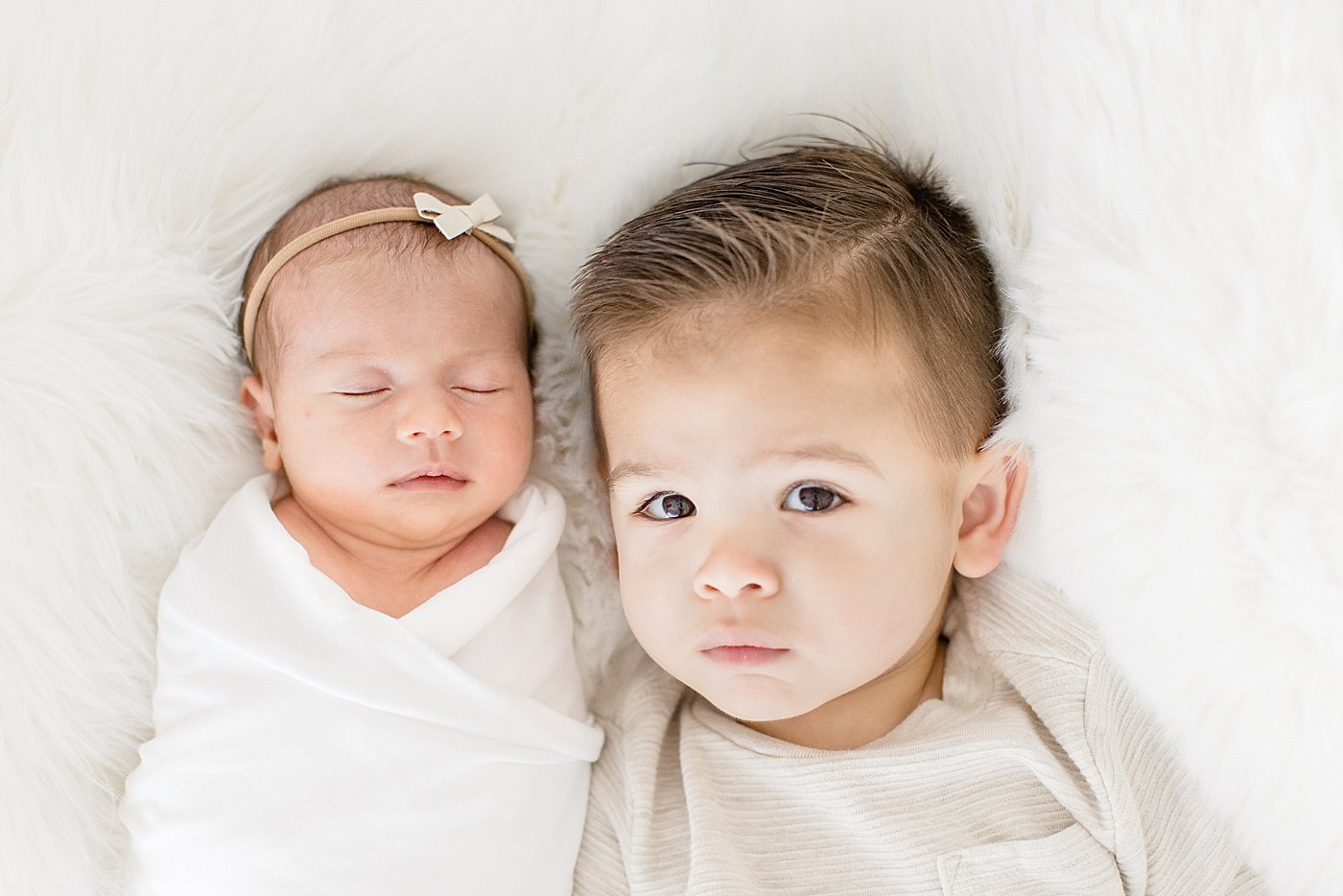 Big brother with newborn in Newport Beach | Ambre Williams Photography