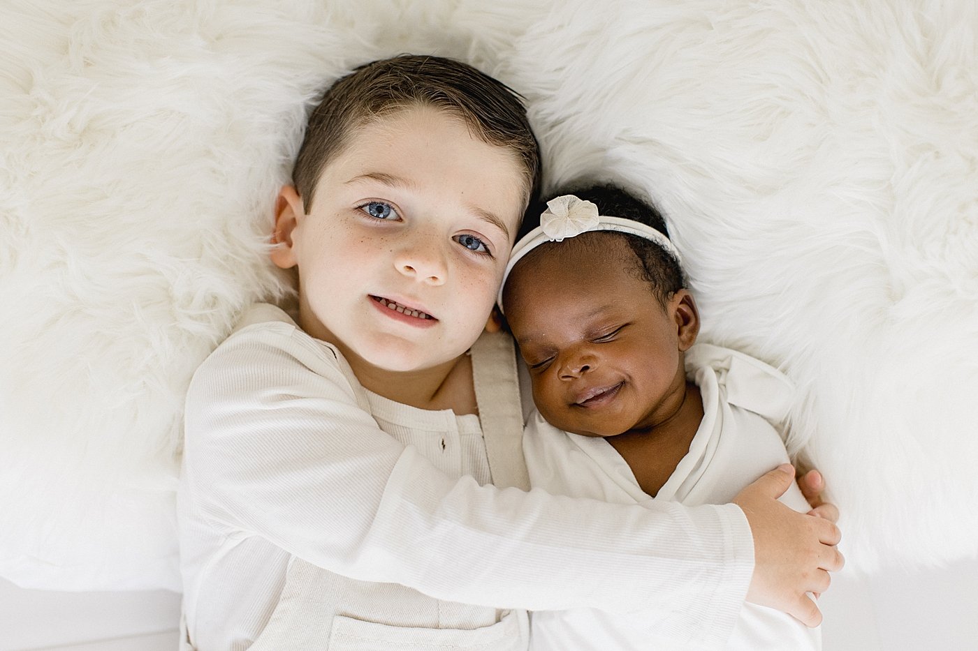 Adorable Siblings in Newborn Studio Session | Ambre Williams Photography