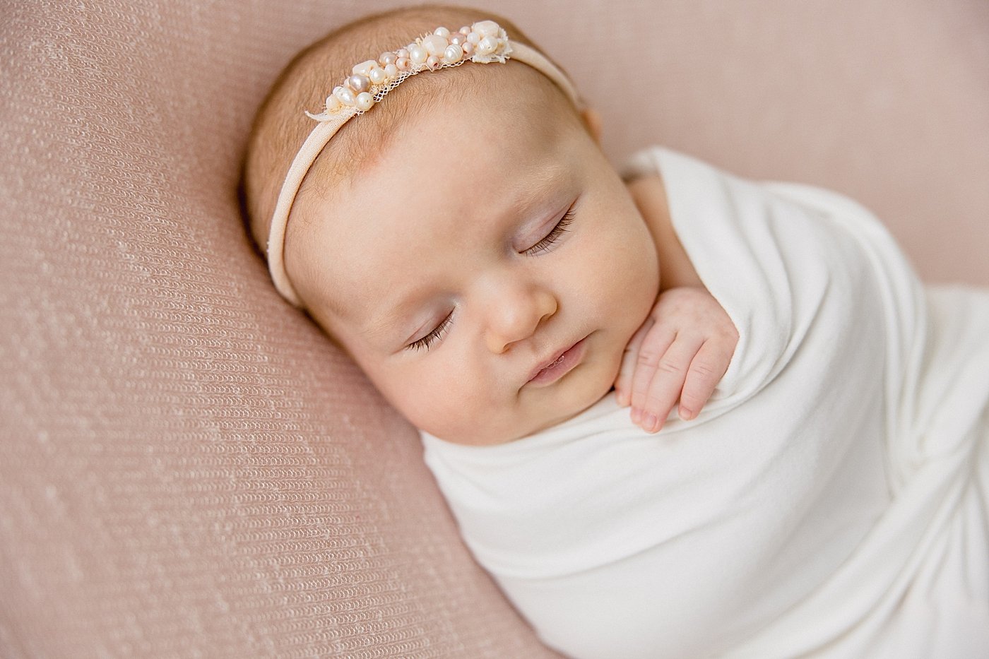 Baby Girl In Swaddle with Ambre Williams Photography