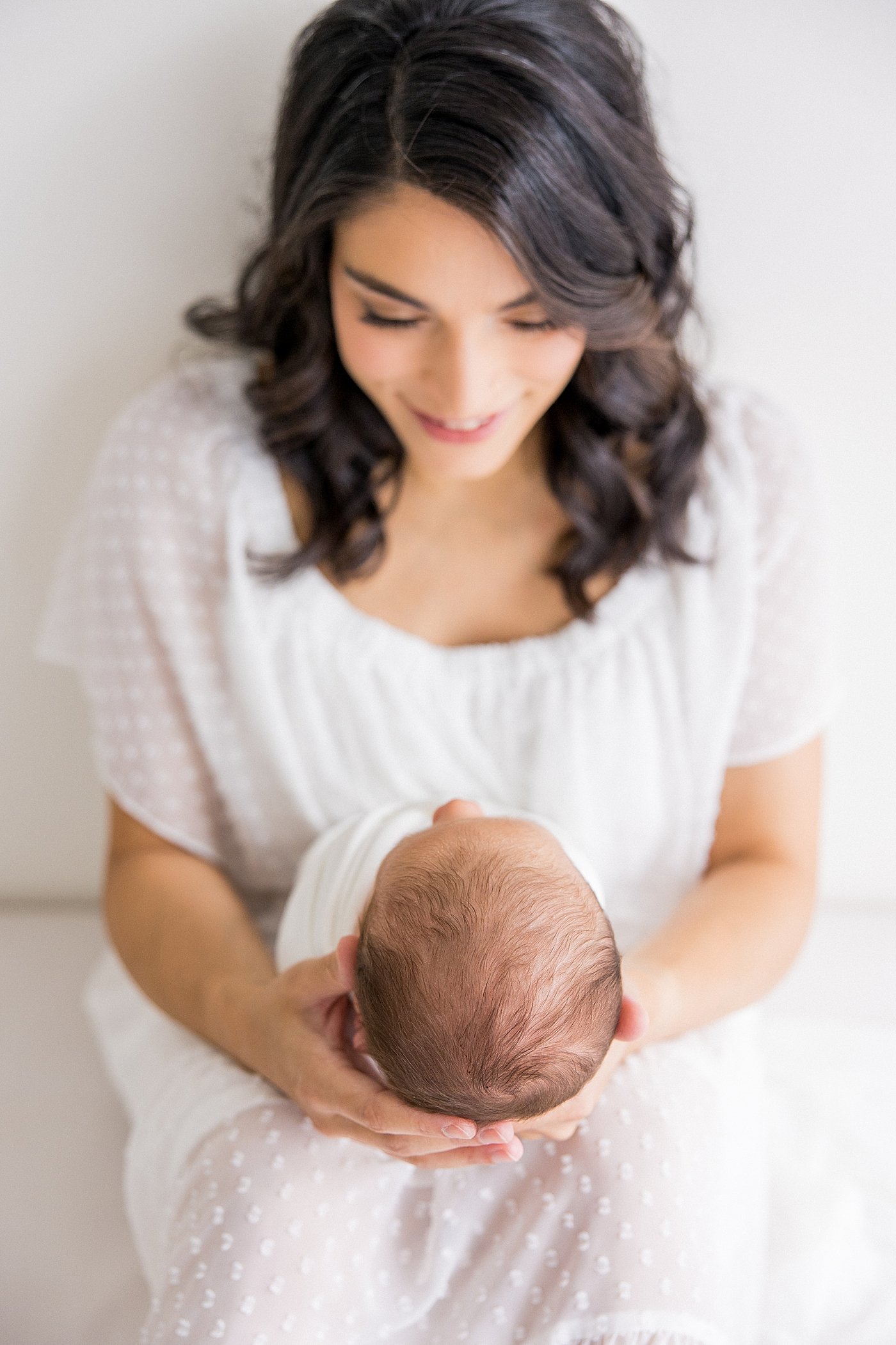 Mom and Newborn In Studio with Ambre Williams Photography