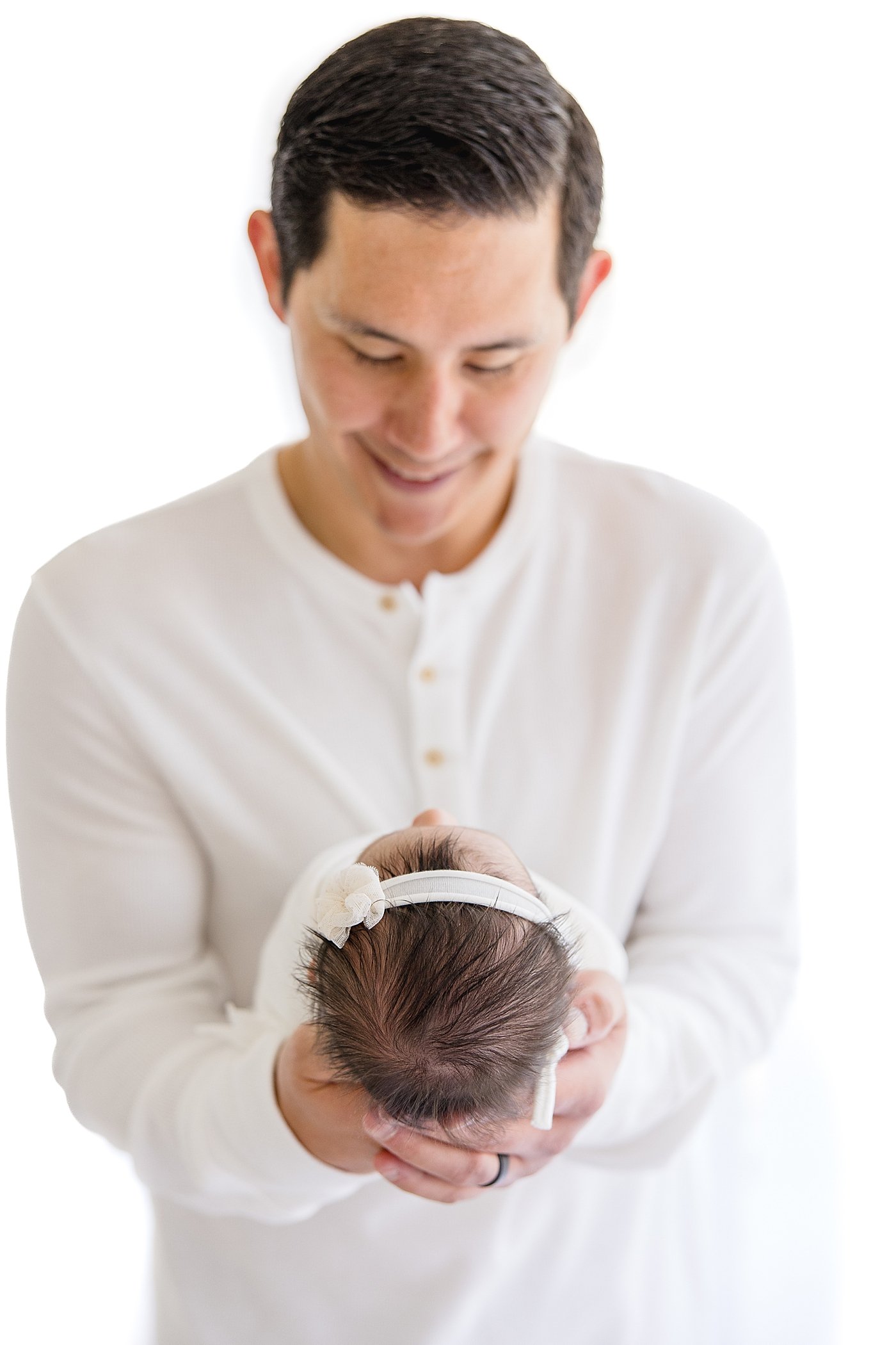 Dad and Baby Girl Newborn Session with Ambre Williams Photography