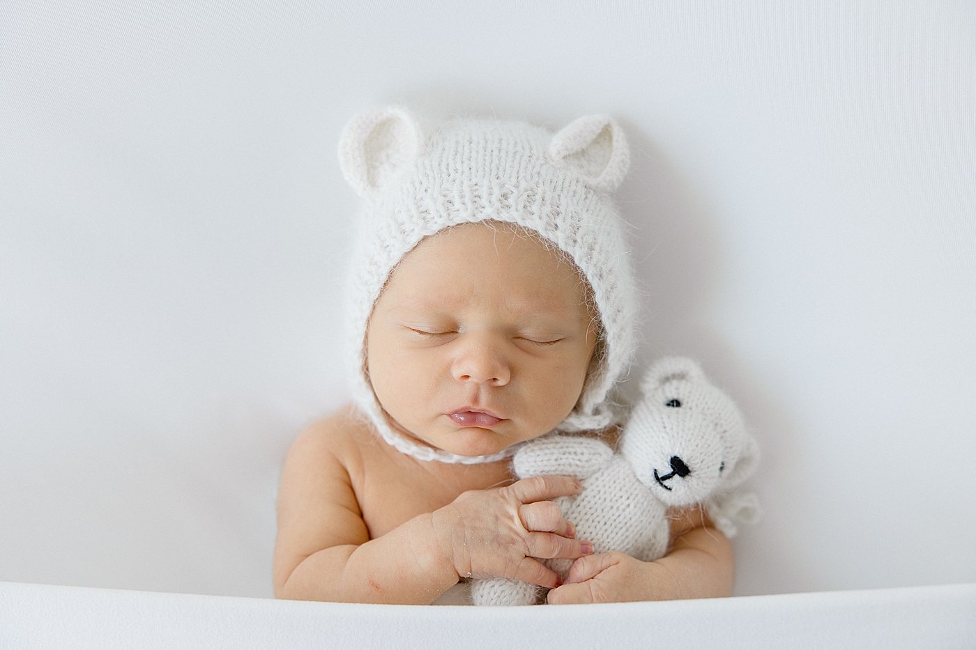 Newborn Baby Boy in Adorable Hat with Ambre Williams Photography
