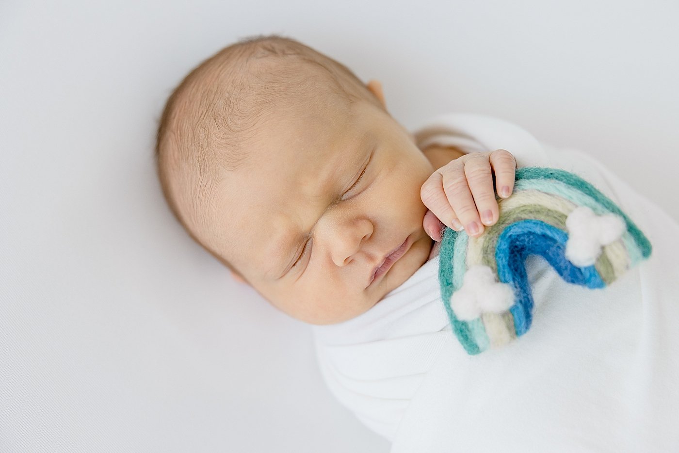 Rainbow Baby Boy Newborn Session in Studio with Ambre Williams Photography