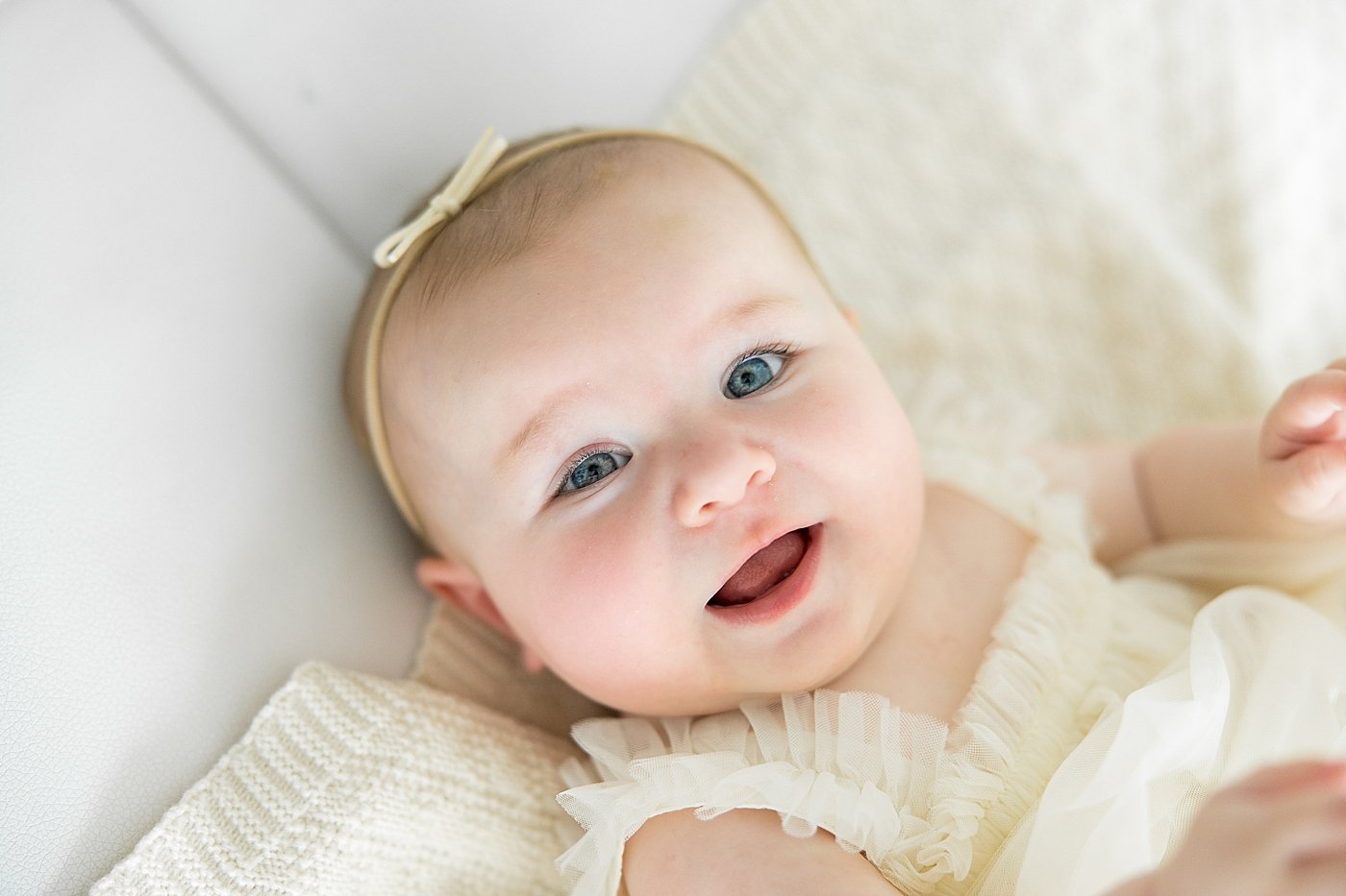 Baby Girl In Studio Milestone Session | Ambre Williams Photography