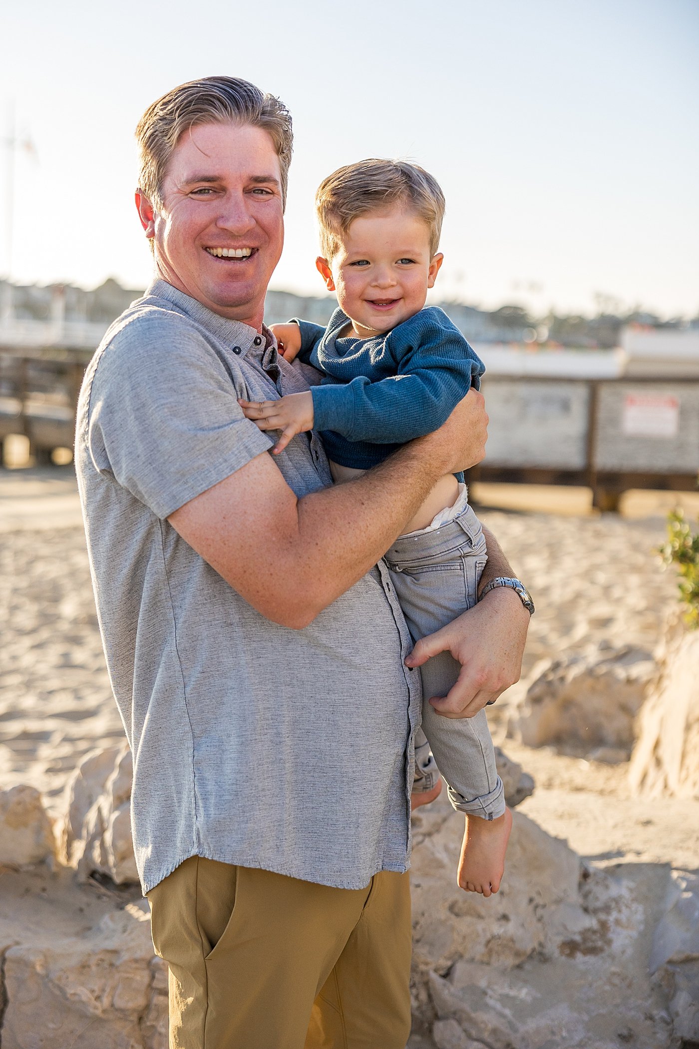 Dad and Son in Newport Beach with Ambre Williams Photography