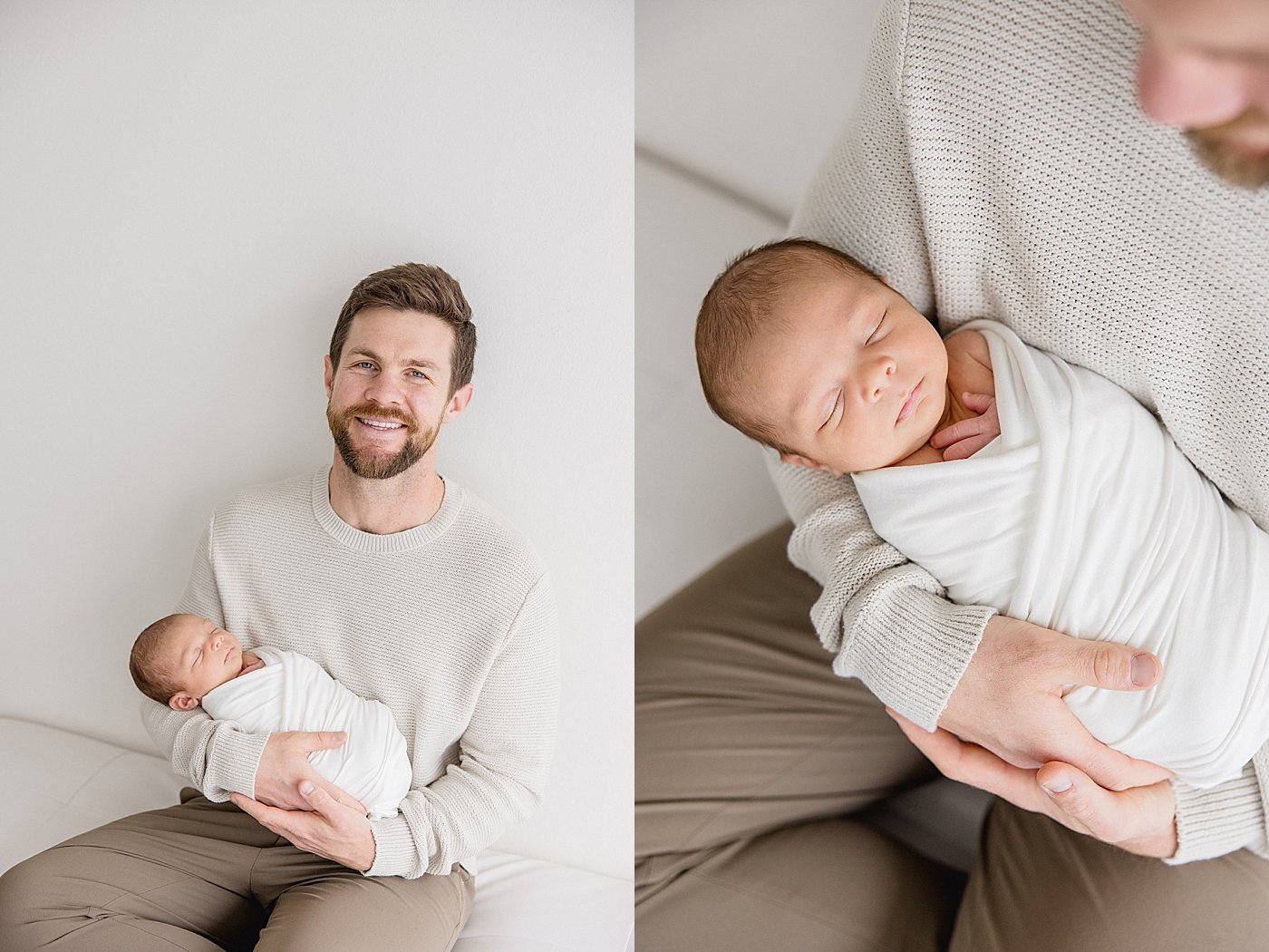 Newborn Session with Dad and Baby Boy | Ambre Williams Photography