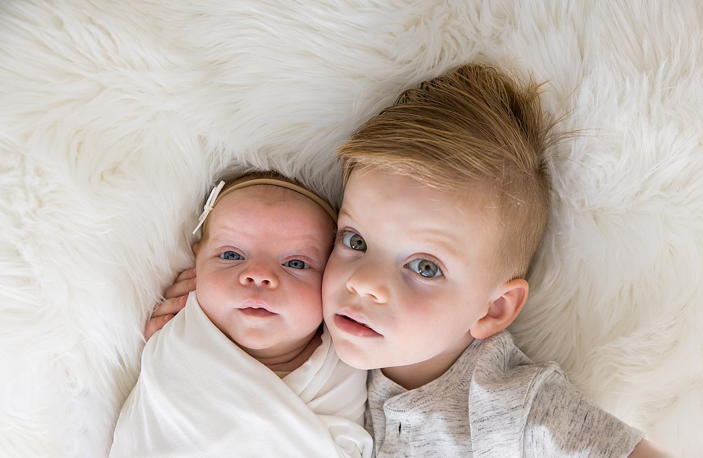 Baby Girl with Big Brother | Ambre Williams Photography