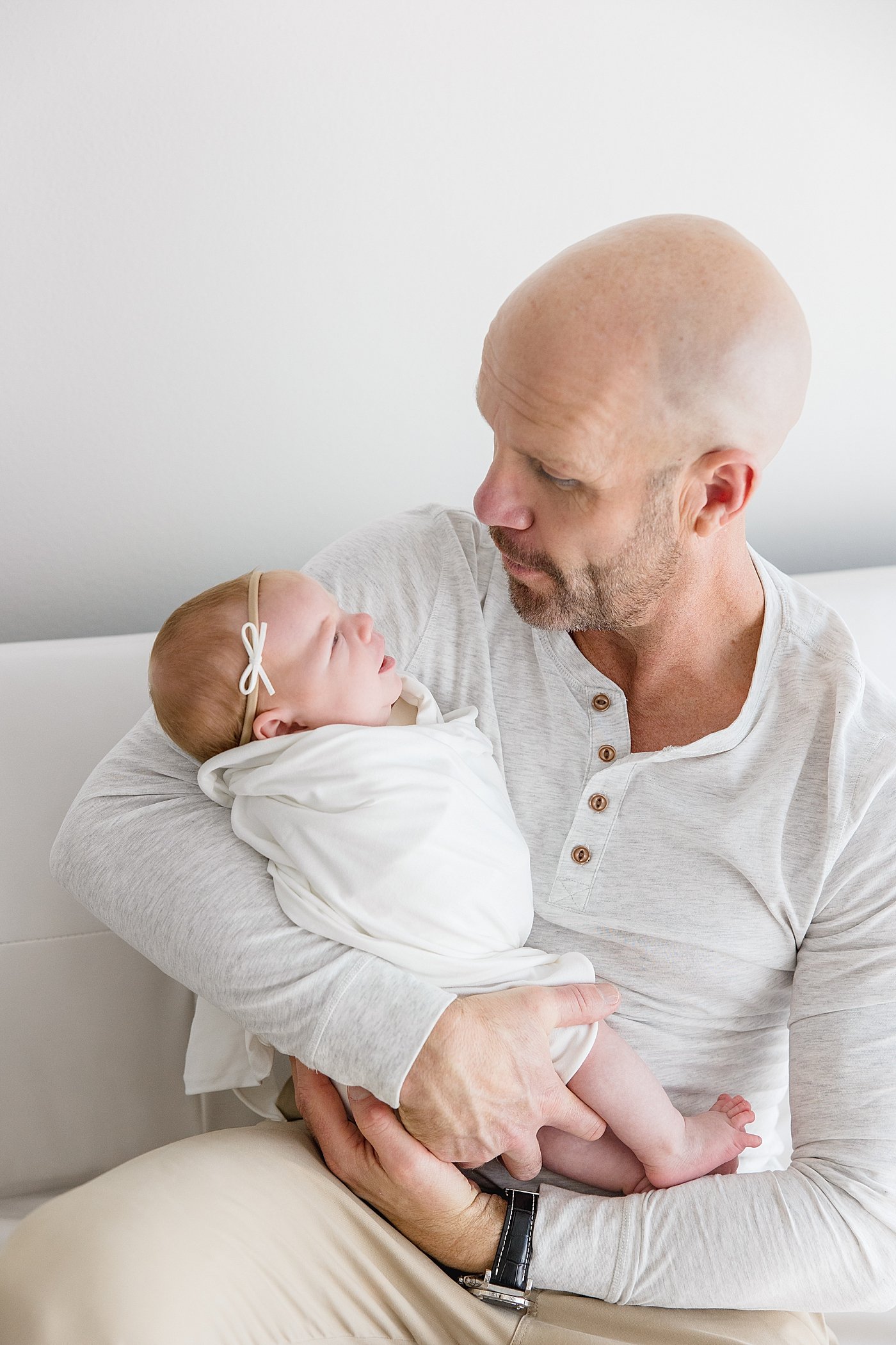 Dad and Baby Girl Newborn Session with Ambre Williams Photography