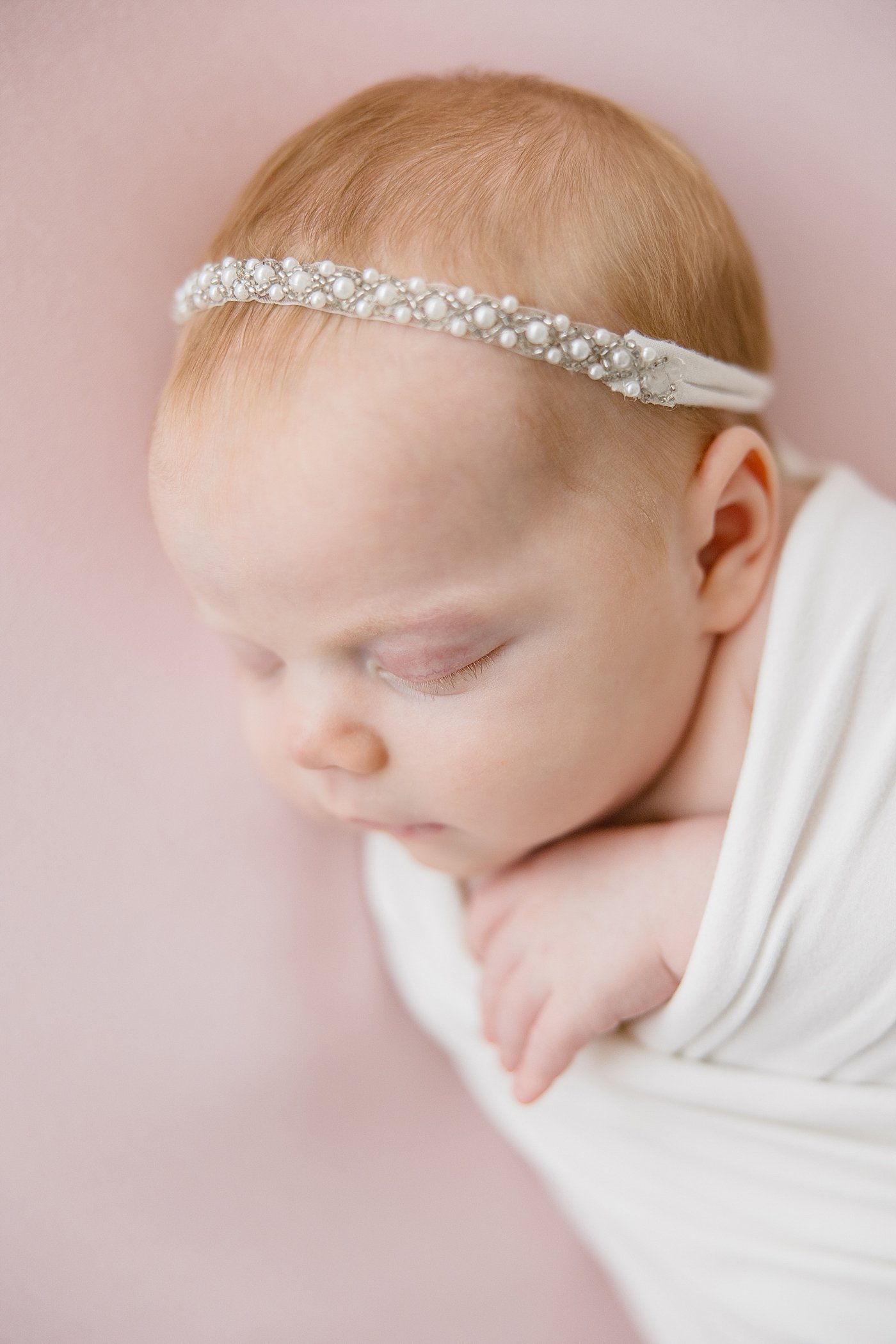 Baby Girl in Beaded Headband | Ambre Williams Photography