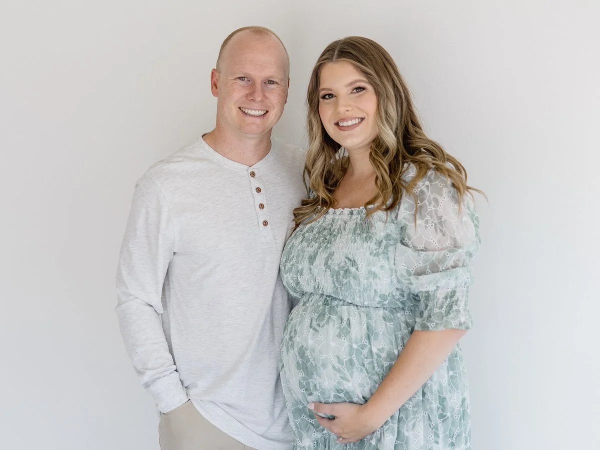 In Studio Dad And Mom Maternity Portraits with Ambre Williams Photography