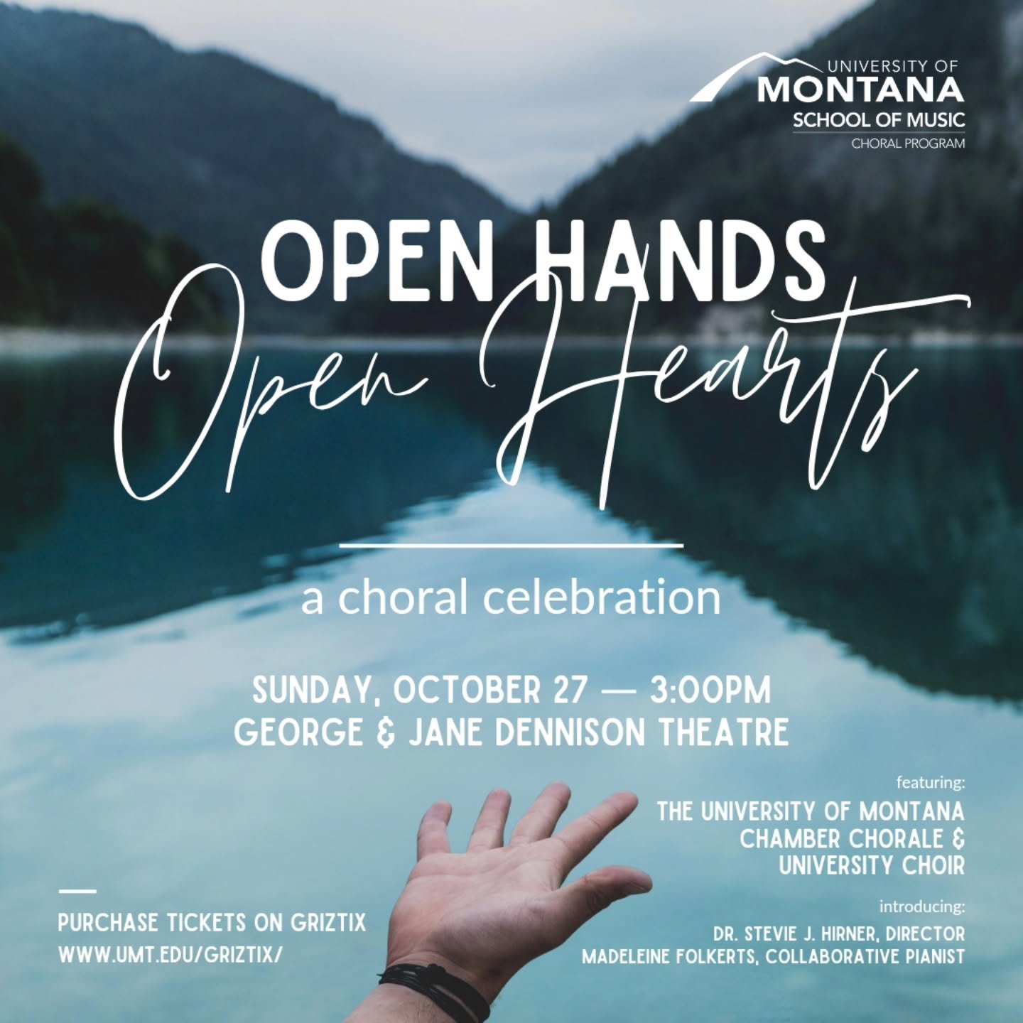 Hey y'all!! My first concert with the University of Montana is this Sunday at 3pm MST. Tune in to the Livestream if you can't be there in person! It's my first concert as a director of choral activities, and I'm really excited! These kids sound amazi