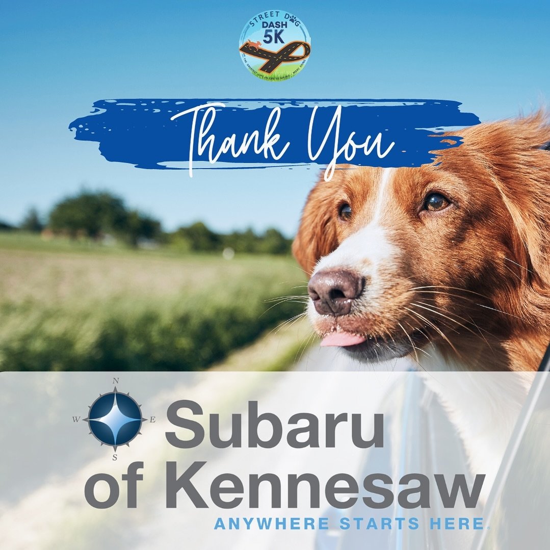 Grateful to Subaru of Kennesaw for their paw-some support in making the Street Dog Dash 5K a success in being a contributing sponsor! 🐾 Thank you for helping our furry friends dash towards a brighter future! @subaruofkennesaw #StreetDogDash #SubaruO