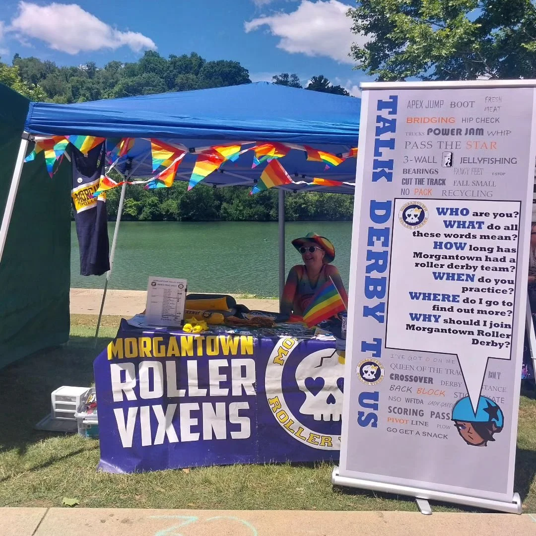 MRD is all set up at the Morgantown Pride Block party! Come see us!