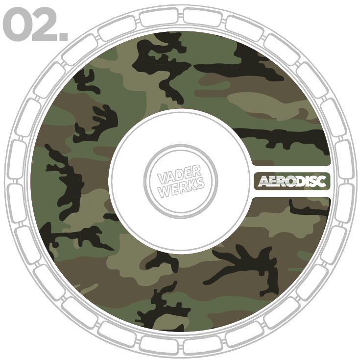 Woodland Camo Rotiform Aerodisc Stickers by Vaderwerks